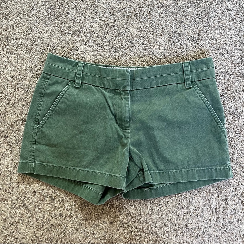 J. Crew Green Cotton Chino Women's Shorts
